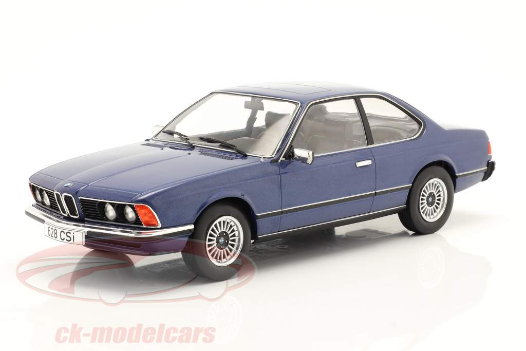 BMW Série 6 (E24) Année de construction 1976 bleu foncé métallique 1:18 Model Car Group