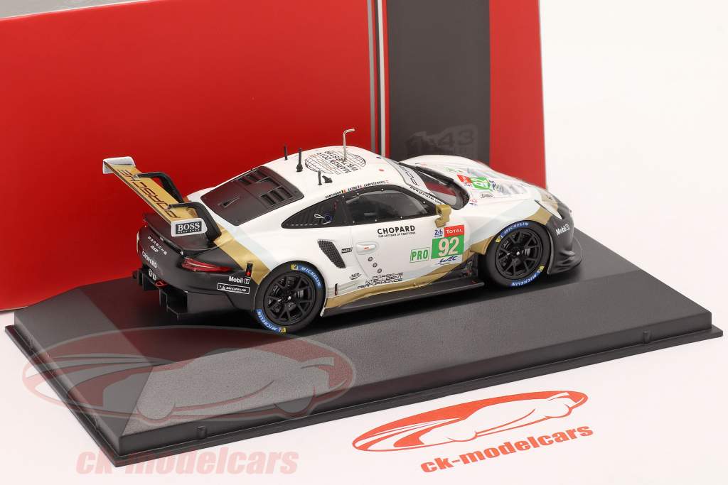 Porsche 911 RSR GTE #92 24h LeMans 2019 Christensen, Estre, Vanthoor 1:43 Ixo