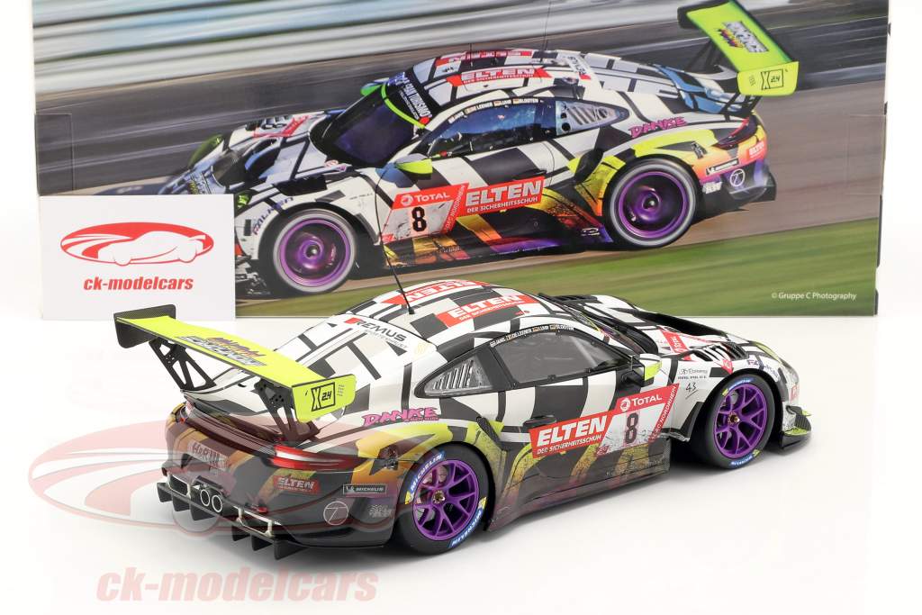 Porsche 911 GT3 R Dirty Version #8 24h Nürburgring 2019 Iron Force 1:18 Minichamps