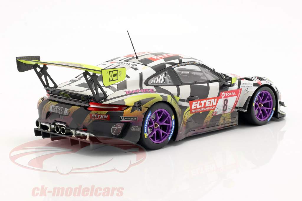 Porsche 911 GT3 R Dirty Version #8 24h Nürburgring 2019 Iron Force 1:18 Minichamps