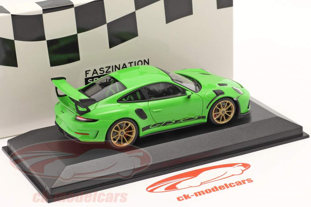 Porsche 911 (991 II) GT3 RS 2018 firben grøn / gylden fælge 1:43 Minichamps