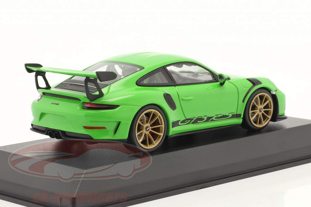 Porsche 911 (991 II) GT3 RS 2018 lagarto verde / dorado llantas 1:43 Minichamps