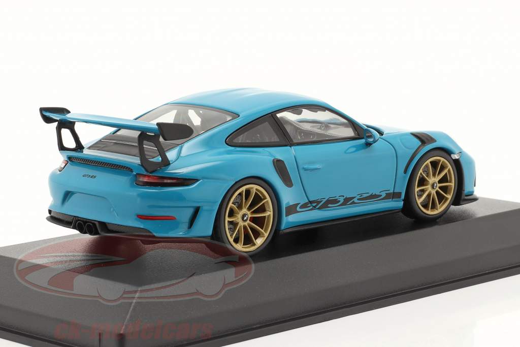 Porsche 911 (991 II) GT3 RS 2018 azul miami / dourado aros 1:43 Minichamps