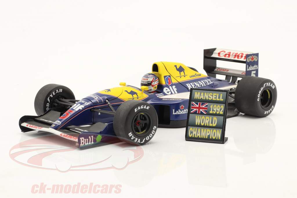 Nigel Mansell formule 1 Wereldkampioen 1992 pitbord 1:18 Cartrix