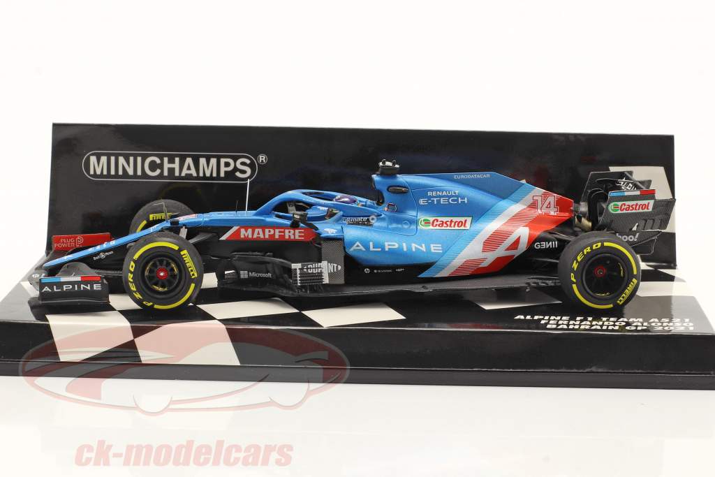 Fernando Alonso Alpine A521 #14 Bahrain GP formula 1 2021 1:43 Minichamps