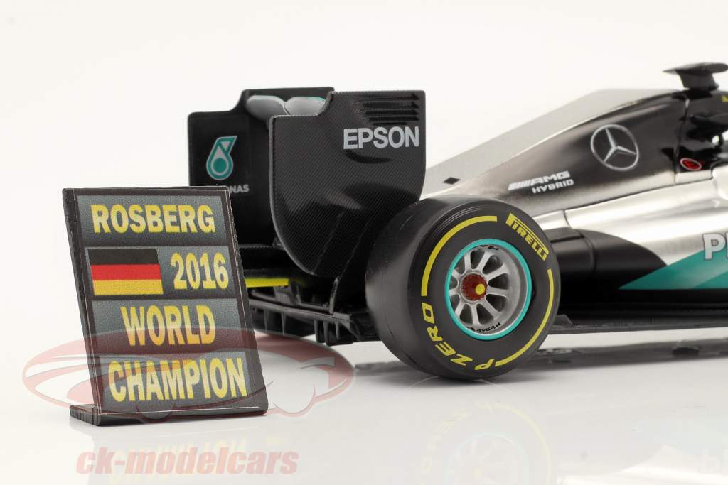 Nico Rosberg fórmula 1 Campeón mundial 2016 Tablero de boxes 1:18 Cartrix