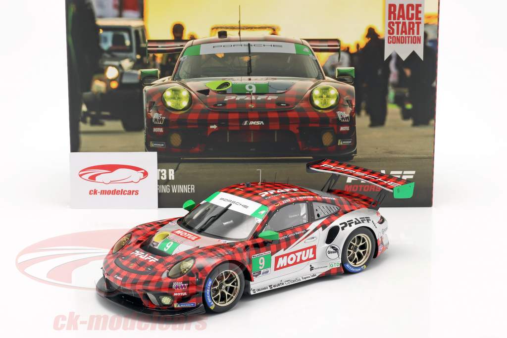 Porsche 911 GT3 R #9 Klas Winnaar 12h Sebring 2021 Pfaff Motorsport 1:18 Spark