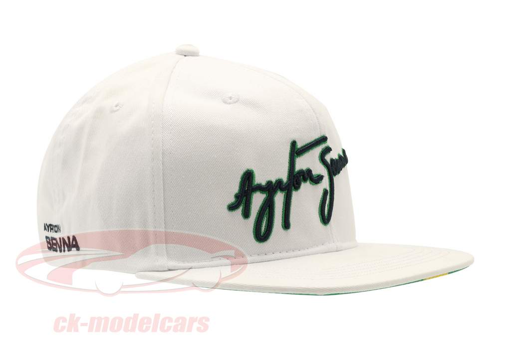 Ayrton Senna cap Signature Flat Brim white