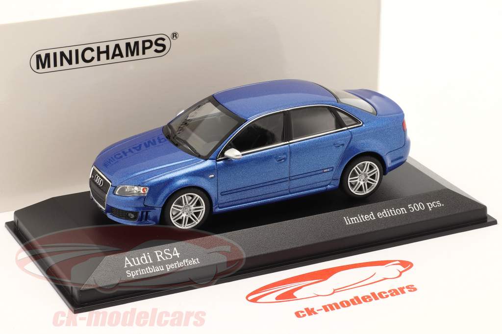 Audi RS4  year 2004 blue metallic 1:43 Minichamps