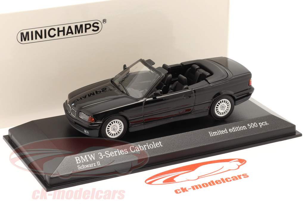 BMW 3 séries (E36) convertible Année de construction 1993 noir 1:43 Minichamps
