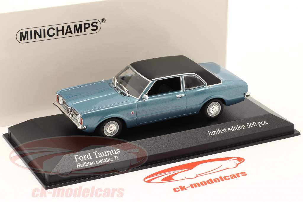 Ford Taunus year 1970 light blue metallic 1:43 Minichamps