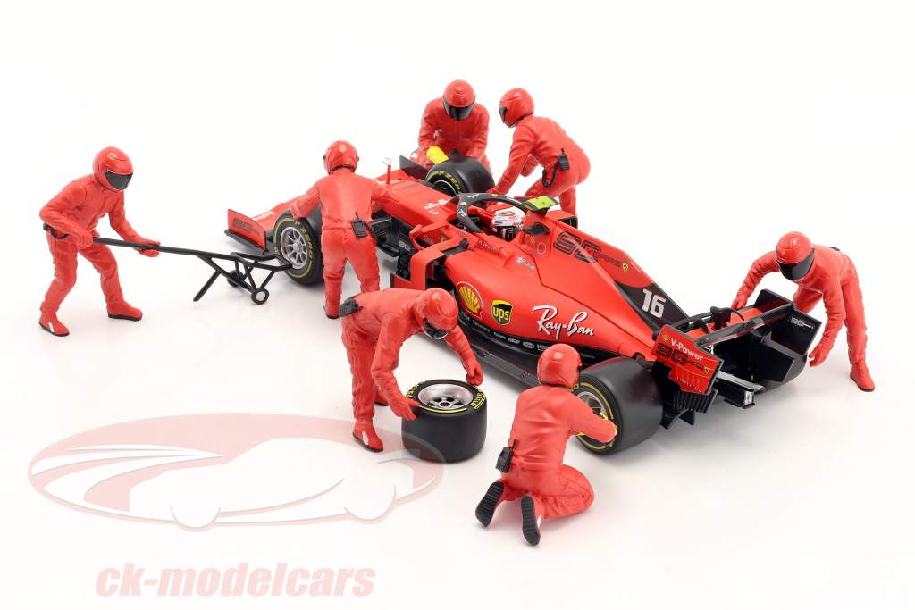 Fórmula 1 Pit Crew personagens definir #2 equipe vermelho 1:18 American Diorama
