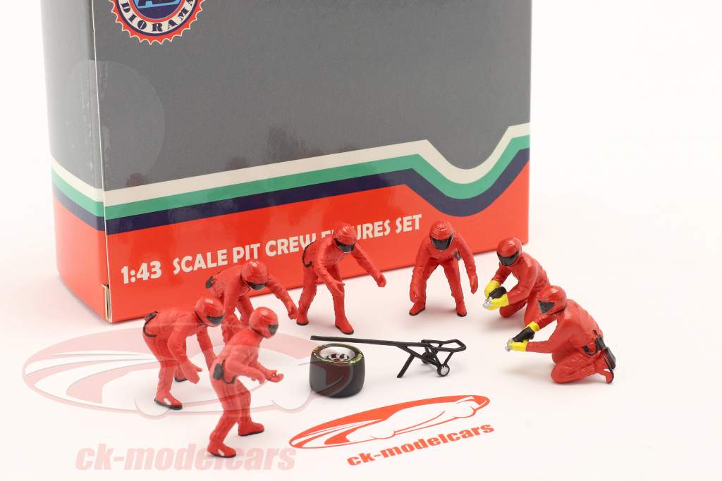 fórmula 1 Pit Crew caracteres colocar #2 equipo rojo 1:43 American Diorama