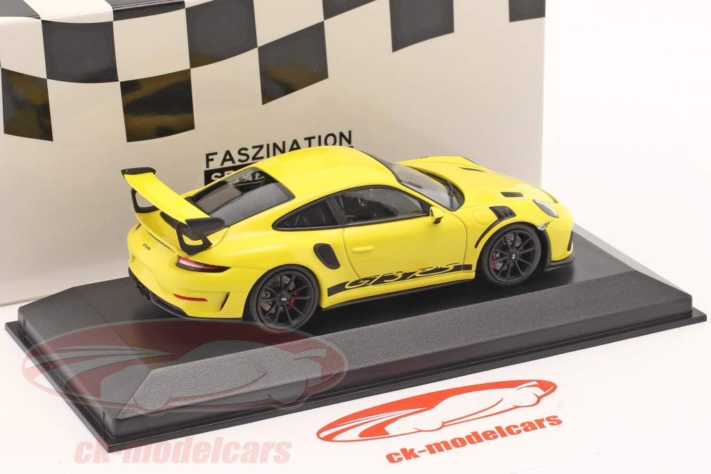 Porsche 911 (991 II) GT3 RS 2018 赛车黄色 / 黑色的 轮辋 1:43 Minichamps