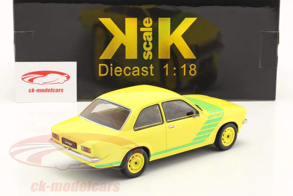 Opel Kadett C Swinger Год постройки 1973 желтый / зеленый 1:18 KK-Scale