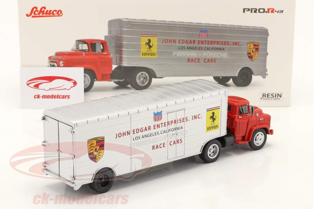 GMC Race Car Transporter Porsche / Ferrari John Edgar Enterprises 1:43 Schuco