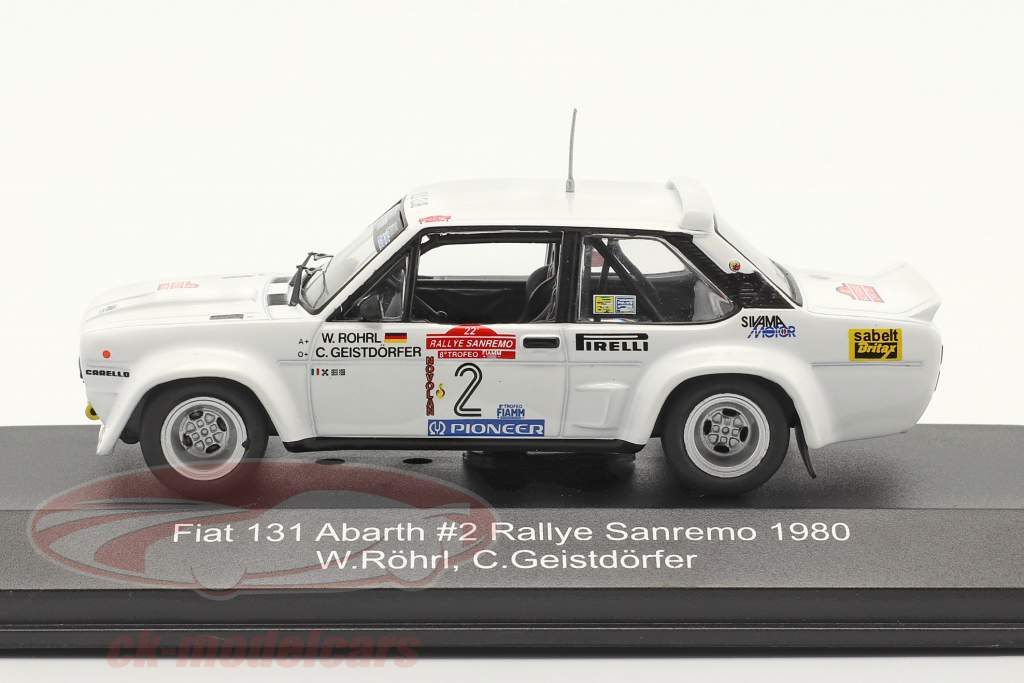 Fiat 131 Abarth #2 gagnant Rallye SanRemo 1980 Röhrl, Geistdörfer 1:43 CMR