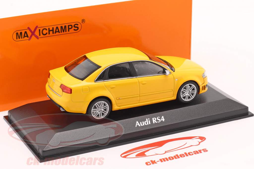 Audi RS4 Baujahr 2004 gelb 1:43 Minichamps