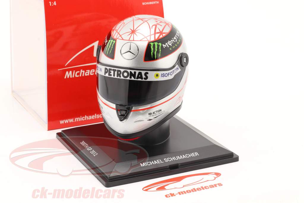Michael Schumacher Mercedes AMG Petronas 300th F1 GP Spa 2012 Helm 1:4 Schuberth