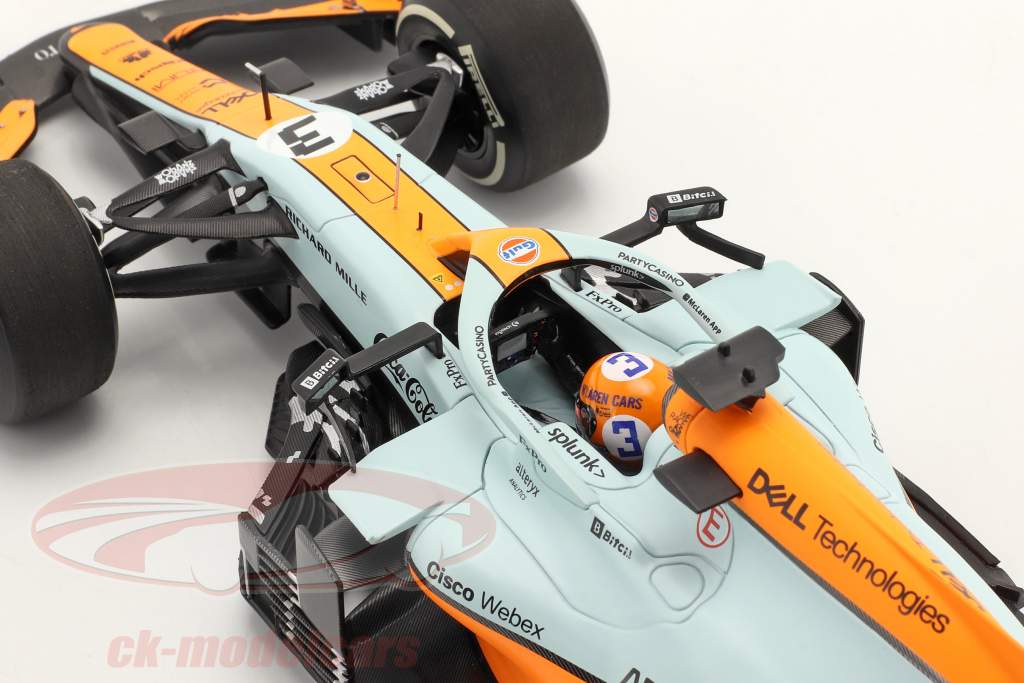 Daniel Ricciardo McLaren MCL35M #3 Mônaco GP Fórmula 1 2021 1:18 Minichamps