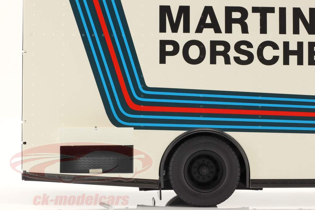 Mercedes-Benz O 317 Renntransporter Porsche Martini Racing weiß 1:18 Schuco