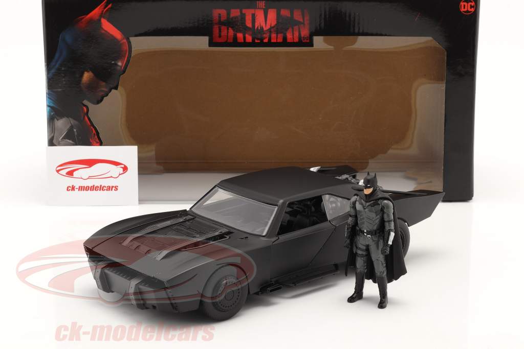 Batmobile mit Batman Figur Film The Batman 2022 schwarz 1:18 Jada Toys