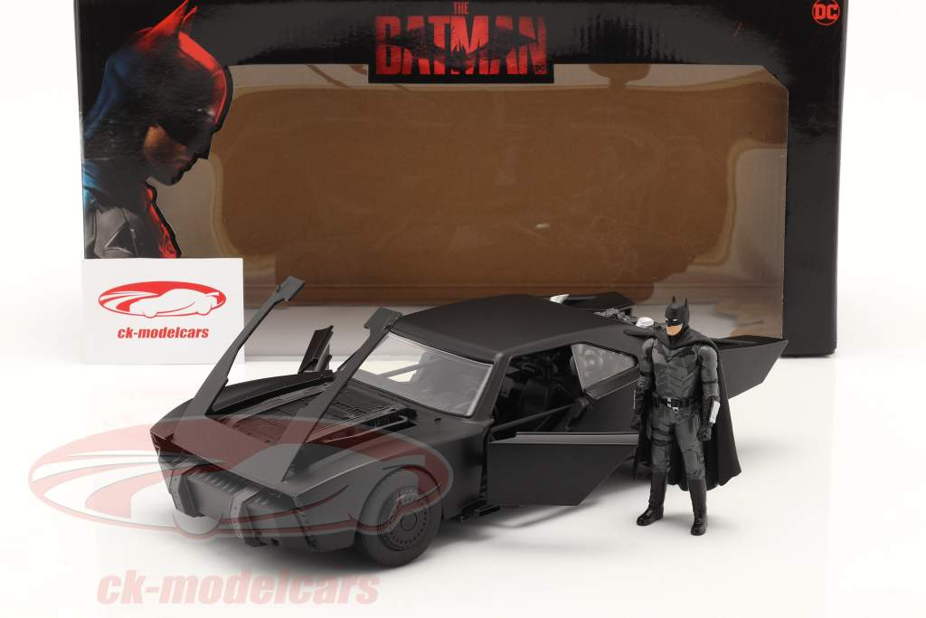 Batmobile Con Batman figura Película The Batman 2022 negro 1:18 Jada Toys