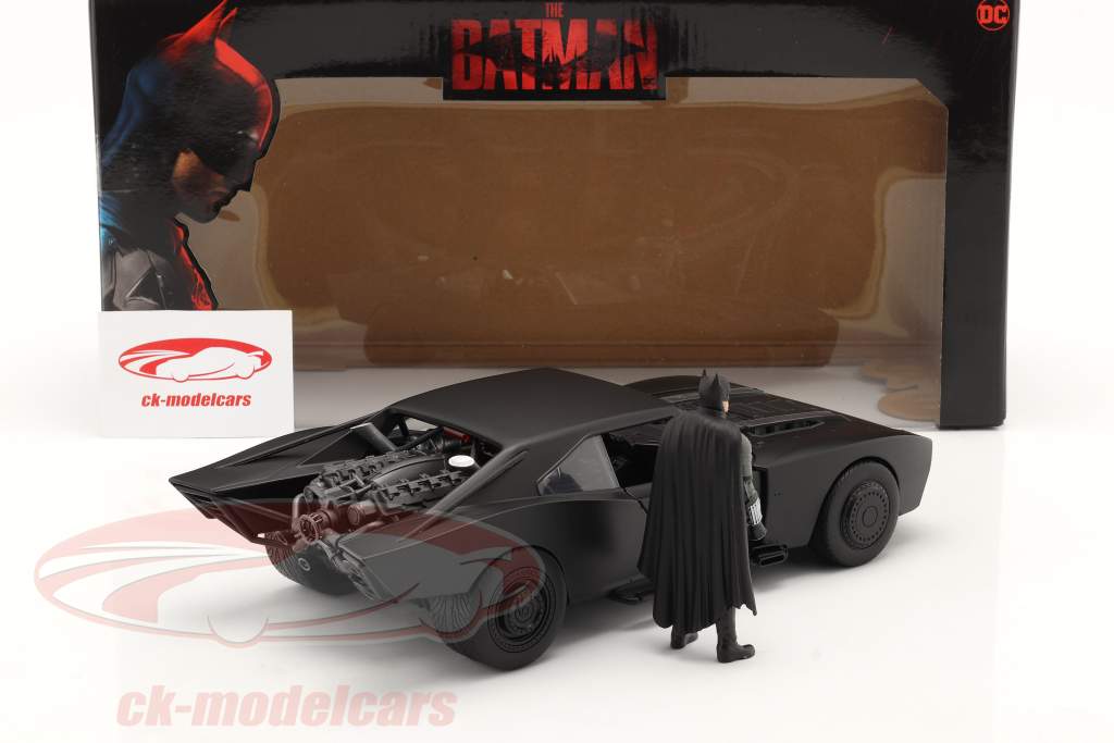 Batmobile Com Batman figura Filme The Batman 2022 Preto 1:18 Jada Toys