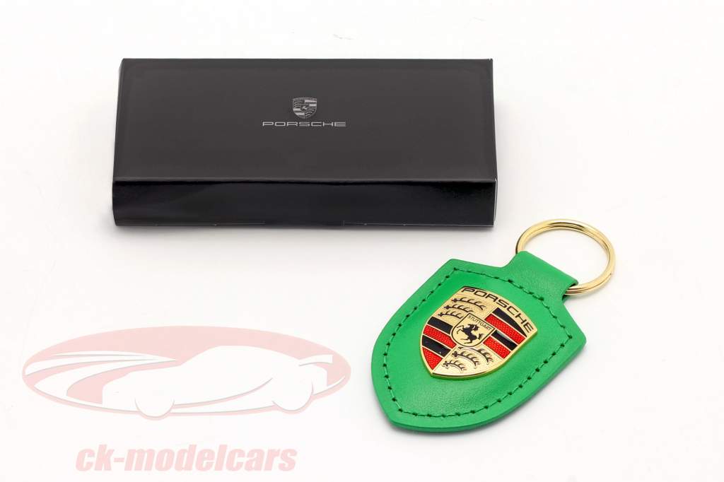 Cuero llavero Porsche Insignia pitón verde