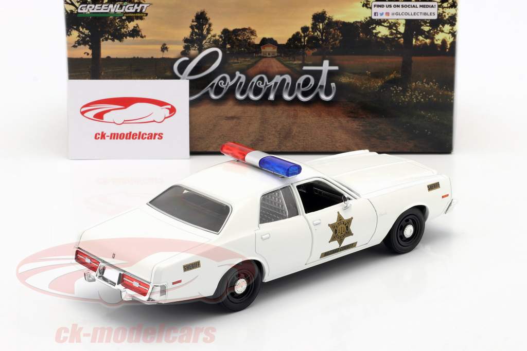 Dodge Coronet Hazzard County Sheriff Año de construcción 1975 blanco 1:24 Greenlight