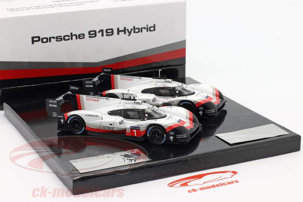 2-Car Set Porsche 919 Hybrid Evo #1 enregistrements genoux Nürburgring / Spa 2018 1:43 Ixo