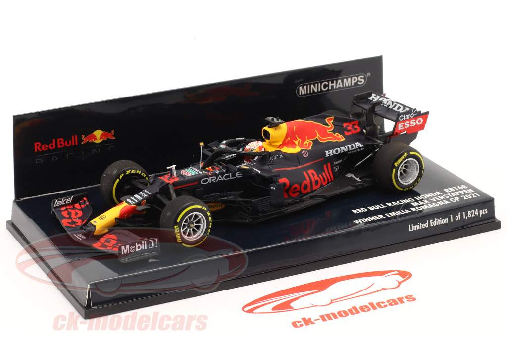 M. Verstappen Red Bull RB16B #33 ganador Emilia-Romagna fórmula 1 Campeón mundial 2021 1:43 Minichamps