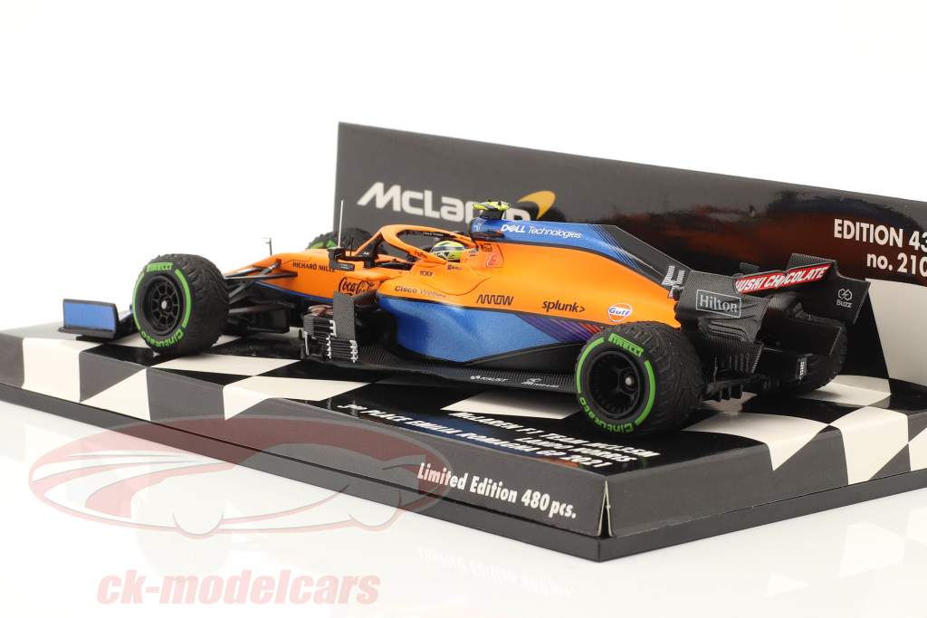 L. Norris McLaren MCL35M #4 3rd Emilia-Romagna GP formula 1 2021 1:43 Minichamps