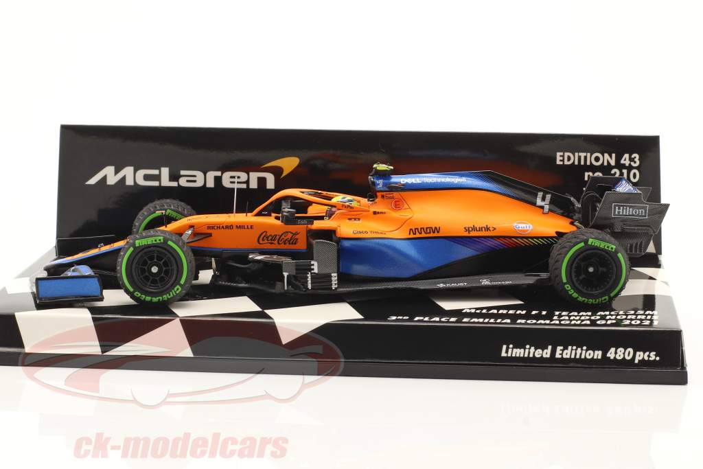 L. Norris McLaren MCL35M #4 3rd Emilia-Romagna GP formula 1 2021 1:43 Minichamps