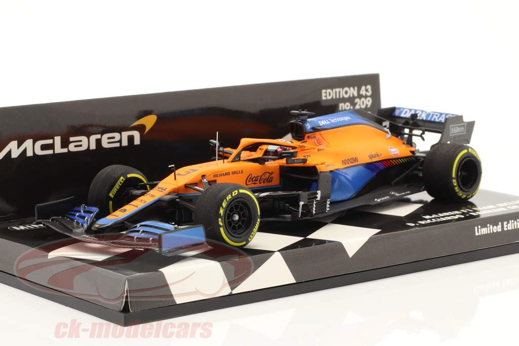 Daniel Ricciardo McLaren MCL35M #3 7th Bahrain GP formula 1 2021 1:43 Minichamps