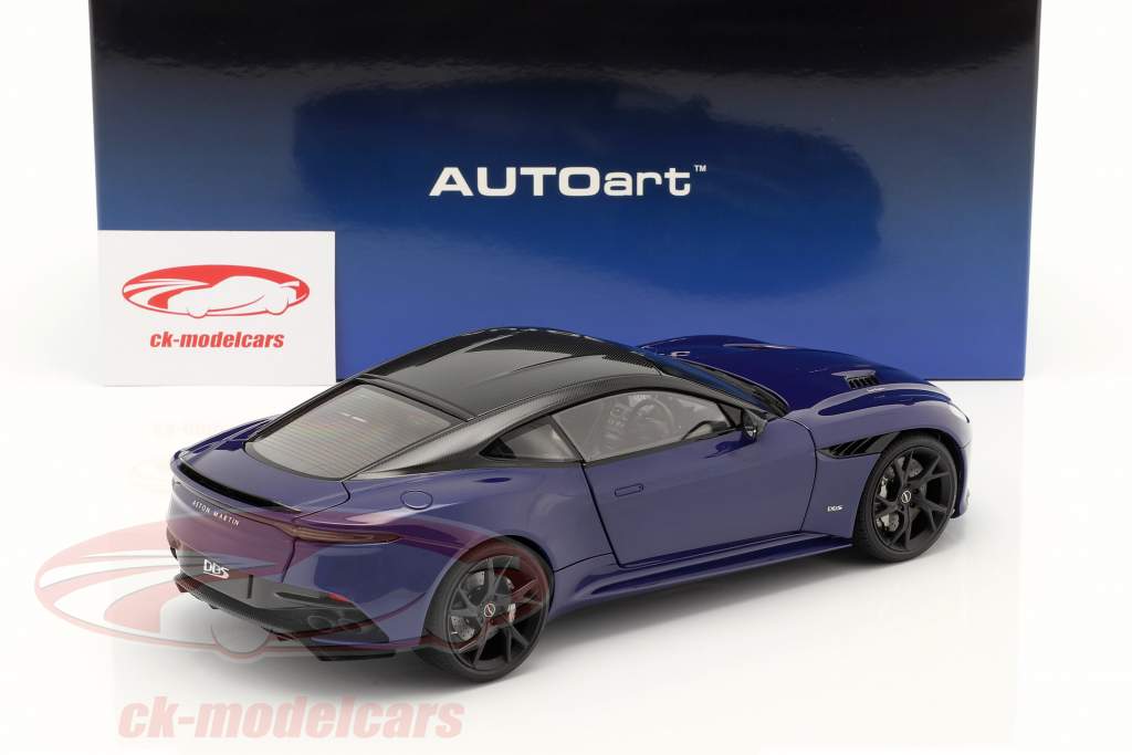 Aston Martin DBS Superleggera Año de construcción 2019 azul 1:18 AUTOart