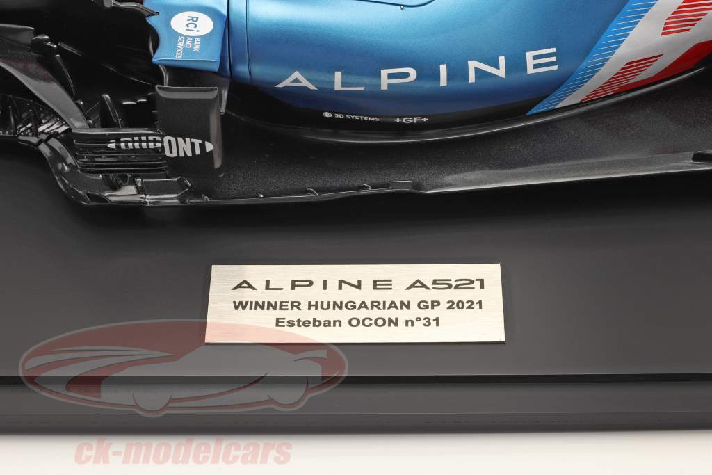 Esteban Ocon Alpine A521 #31 gagnant Hongrie GP formule 1 2021 1:8 HC Models