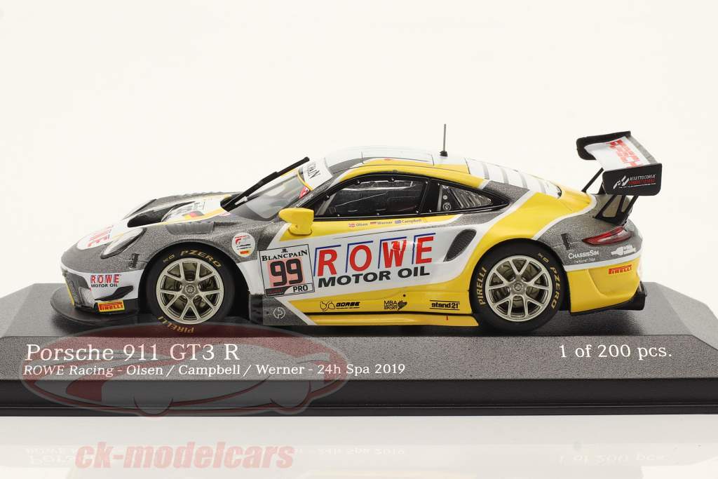 Porsche 911 GT3 R #99 7 24h Spa 2019 Rowe Racing 1:43 Minichamps