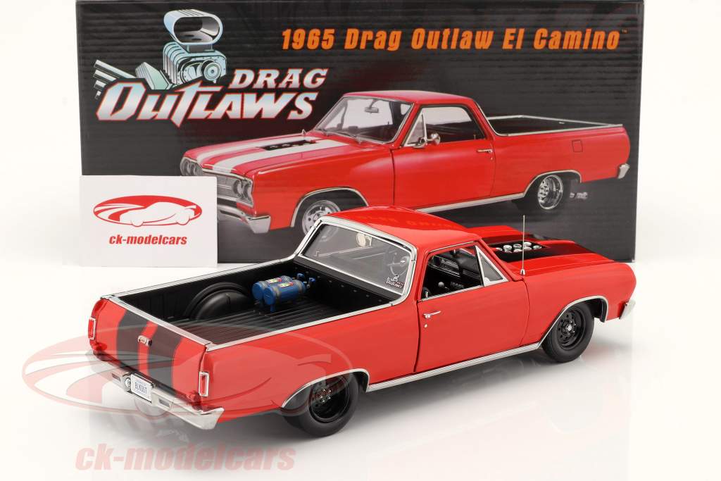 Chevrolet El Camino Drag Outlaw 1965 rouge / le noir 1:18 GMP