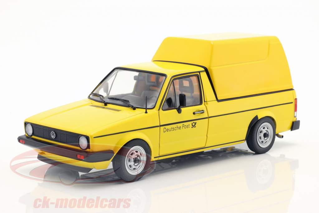 Volkswagen VW Caddy MK1 Duits Post bouwjaar 1982 geel 1:18 Solido