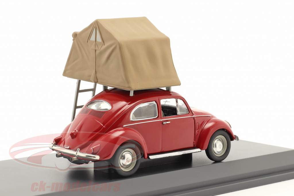 Volkswagen VW Scarabée avec tente de toit rouge 1:43 Schuco