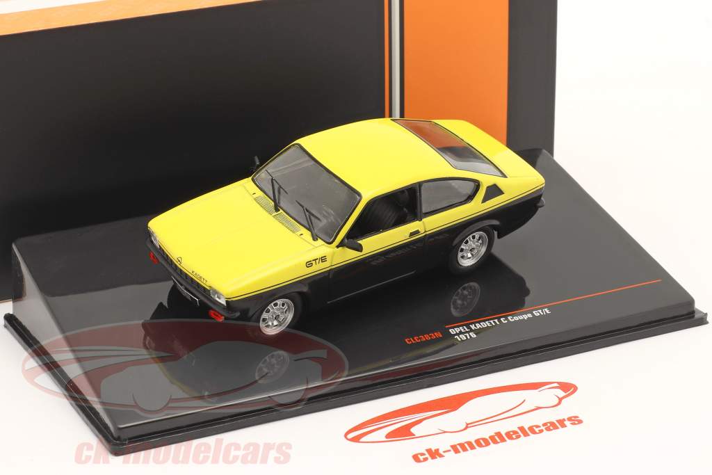 Opel Kadett C Coupe GT/E Año de construcción 1976 amarillo / negro 1:43 Ixo