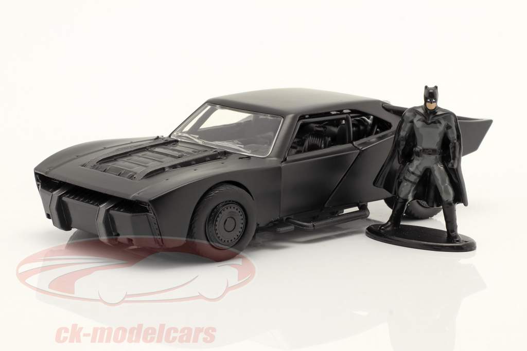 Batmobile com Batman figura Filme The Batman 2022 Preto 1:32 Jada Toys