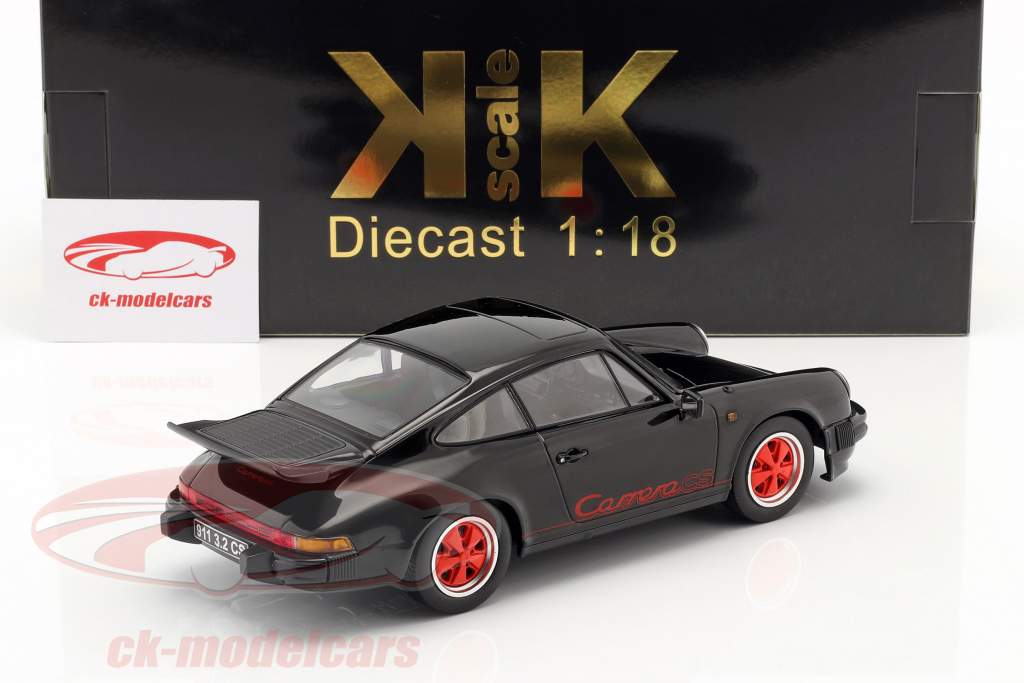 Porsche 911 Carrera 3.2 Clubsport 建設年 1989 ブラック / 赤 1:18 KK-Scale