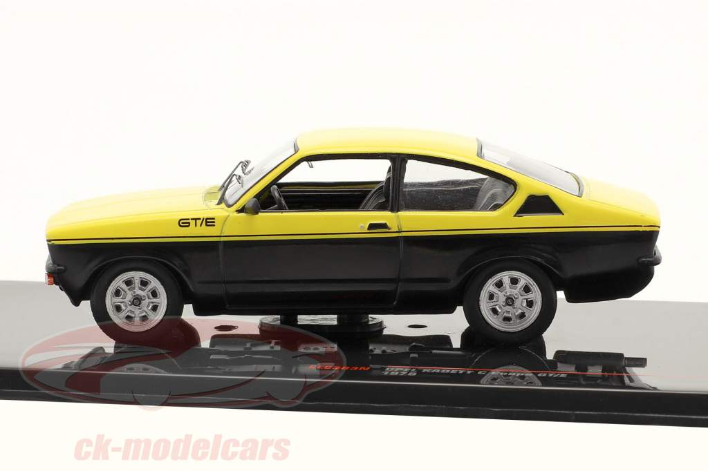 Opel Kadett C Coupe GT/E Byggeår 1976 gul / sort 1:43 Ixo