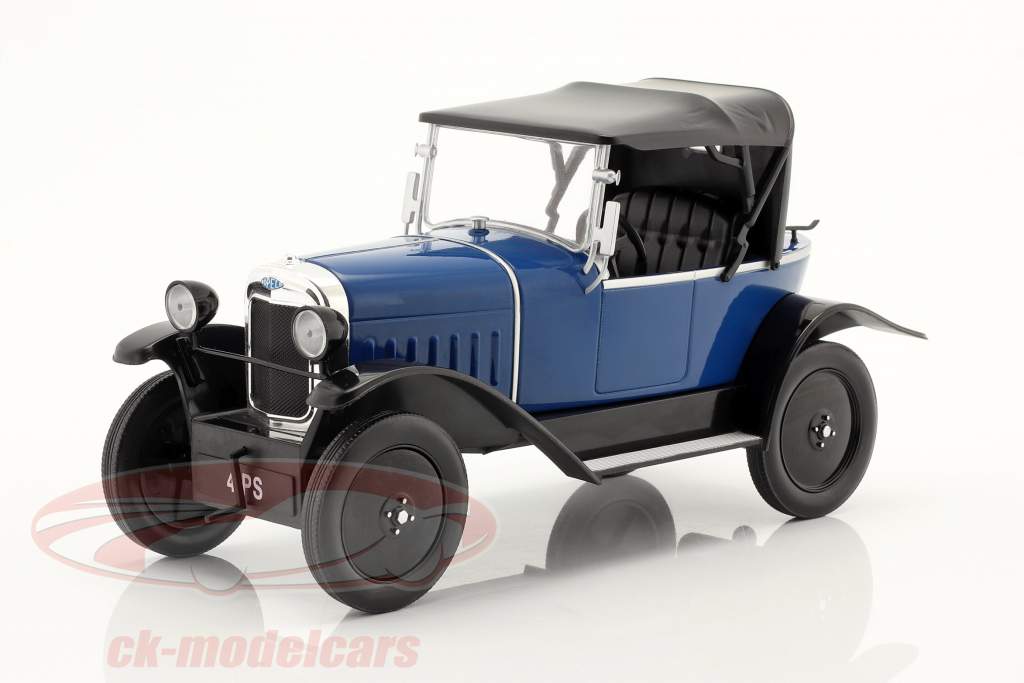 Opel 4 PS Année de construction 1922 bleu foncé / le noir 1:18 Model Car Group