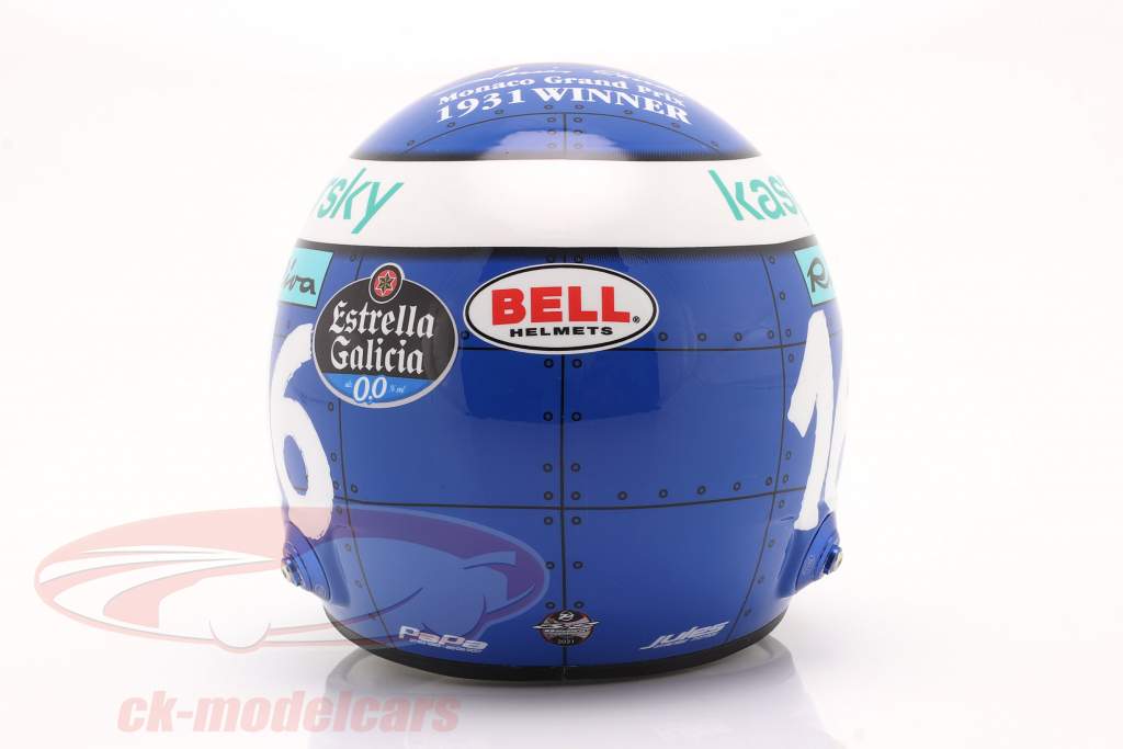 Charles Leclerc #16 Monaco GP formel 1 2021 hjelm 1:2 Bell