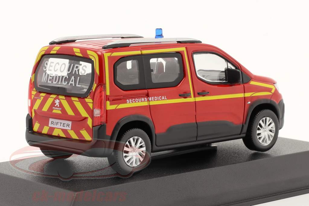 Peugeot Rifter Pompiers Secours Medical 2019 rojo 1:43 Norev