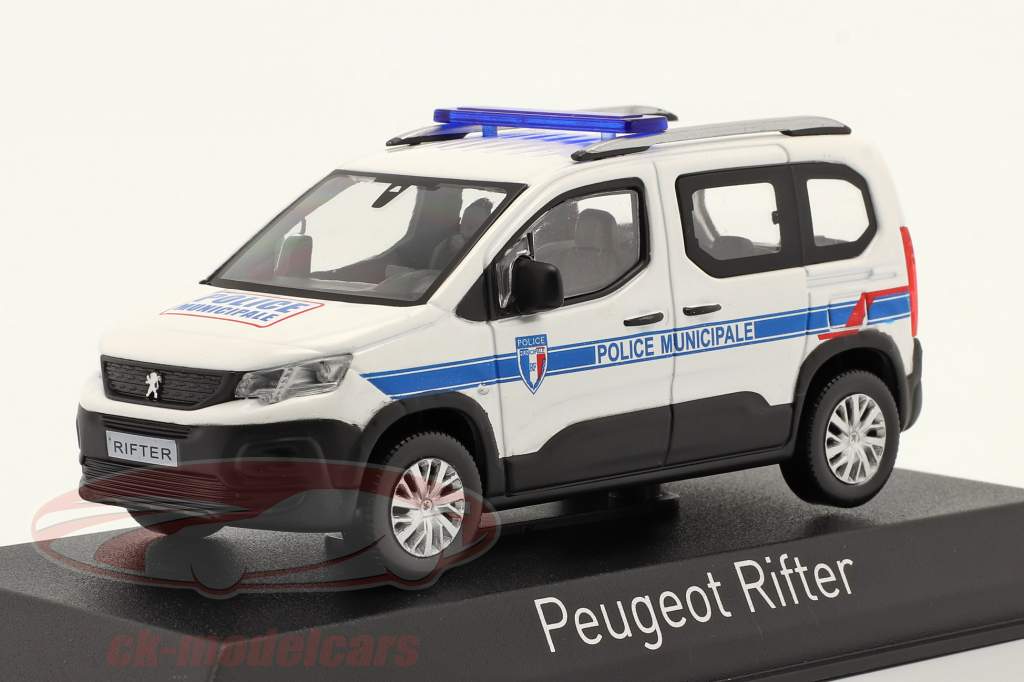 Peugeot Rifter Police Municipale 2019 blanco / azul 1:43 Norev