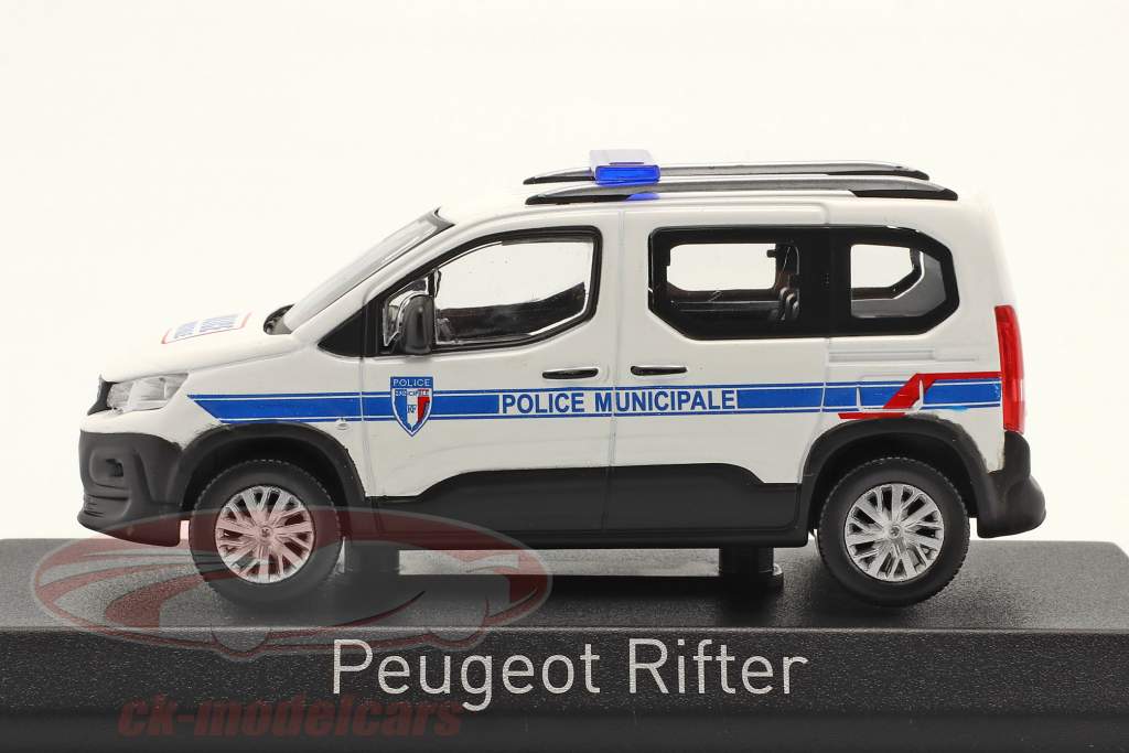 Peugeot Rifter Police Municipale 2019 blanche / bleu 1:43 Norev